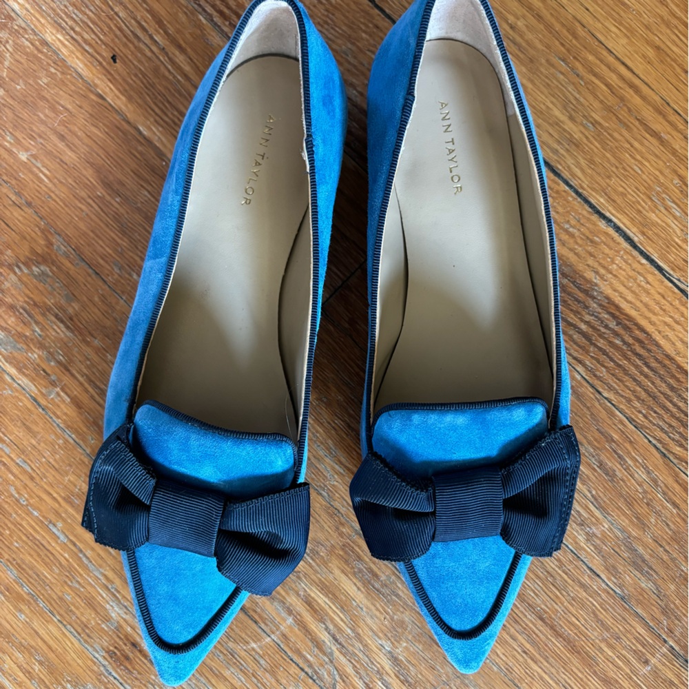Ann Taylor Blue Suede Flats